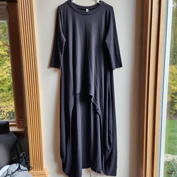 Zenana Premium Black Angled Long Tunic Jersey Size Large - Picture 7 of 16